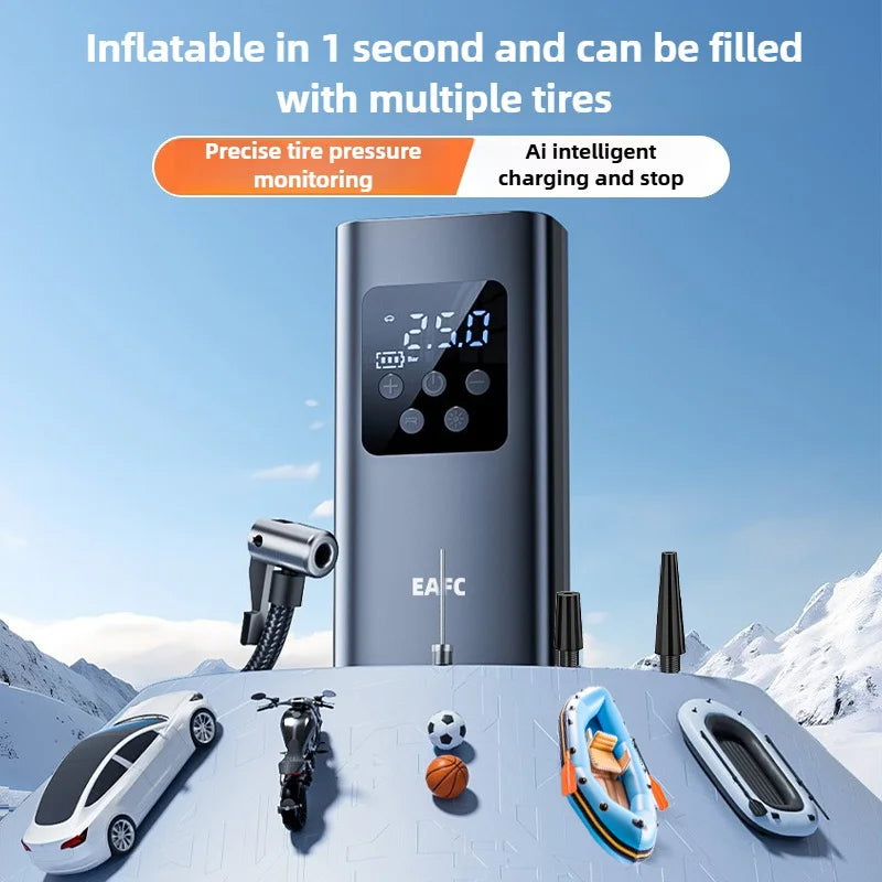 Portable Tire Inflator Rechargeable Electric Inflator for Car Bicycle Digital Air Compressor Football Inflator Air Pump