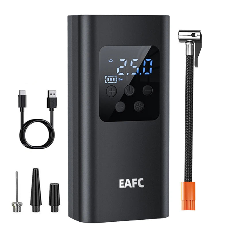 Portable Tire Inflator Rechargeable Electric Inflator for Car Bicycle Digital Air Compressor Football Inflator Air Pump